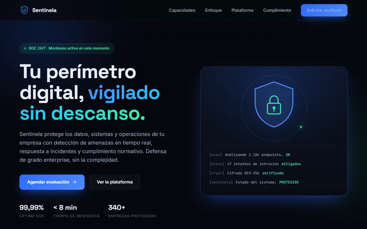 Captura real de la demo Security