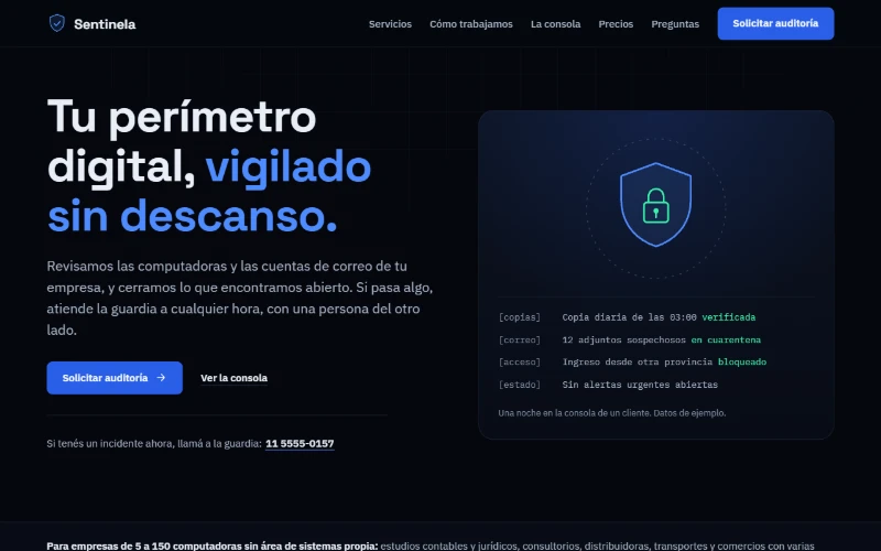 La página de Sentinela, tal como se ve al abrirla